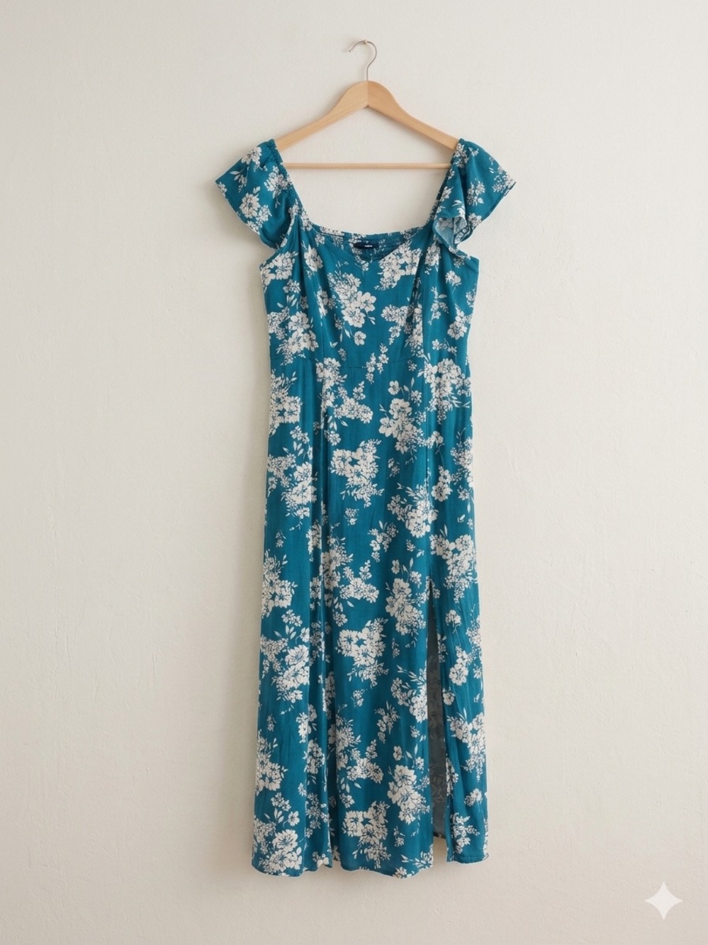 Old Navy Teal Floral Maxi Dress